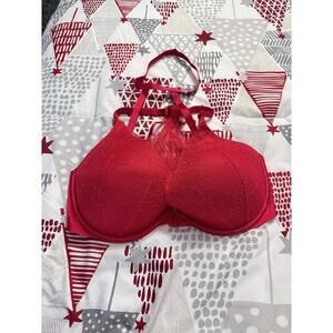 Victoria’s Secret Red Lace Push-Up Bra w/ Strappy Back